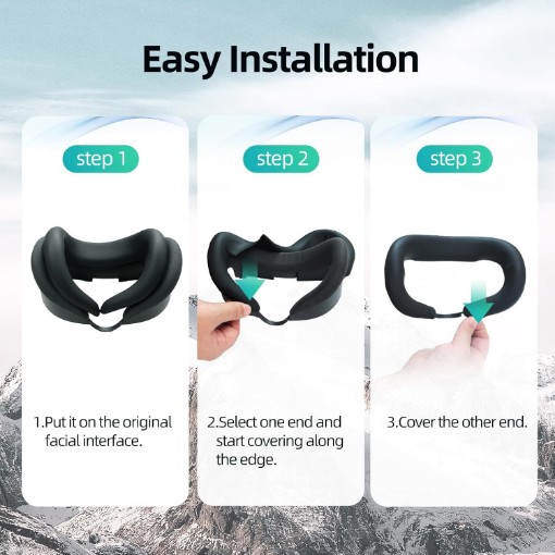 כיסוי פנים סיליקון AMVR עבור Meta Quest 3 בצבע שחור