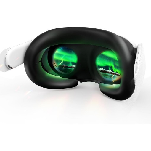 כיסוי פנים סיליקון AMVR עבור Meta Quest 3 בצבע שחור