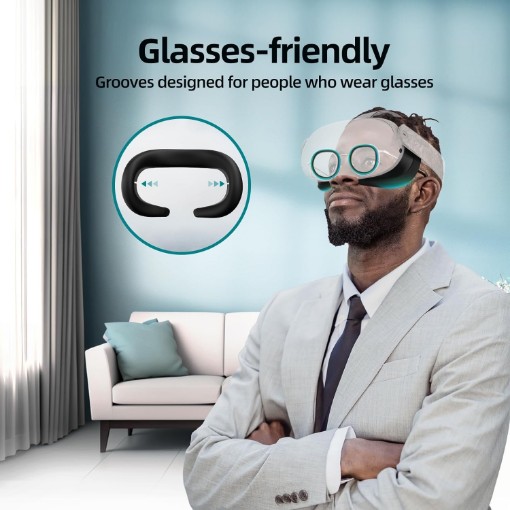 כיסוי פנים סיליקון AMVR עבור Meta Quest 3 בצבע שחור